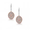 Blush Pink Argyle Diamond Oval Shape Drop Earrings